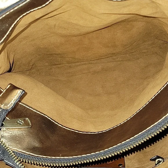 Patricia Nash Gold and Brown Floral Satchel - Picture 11 of 16